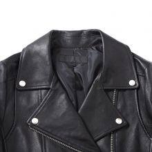 2021NEW FASHION LADIES' GENUINE SHEEPSKIN MOTORCYCLE LEATHER JACKET thumbnail-4