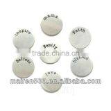 21mm Memory Locket Plate Silver Color Stamped Word Plate Stainless Steel Floating Charms thumbnail-1