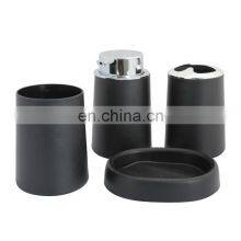 Best Selling Home Black White Bathroom Accessories 4-piece Plastic Bathroom Hardware Set Big Pump Design Soap Dispenser thumbnail-2
