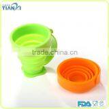 Wholesale FDA/LFGB Standard Non-toxic Foldable Silicone Cup With Handle thumbnail-1
