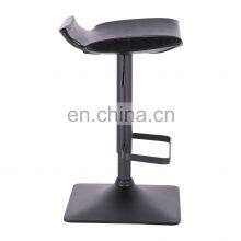 Modern Leather Swivel High Metal Bar Stool For Kitchen thumbnail-4