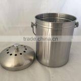 6L Large Stainless Steel Compost Pail Bucket With Carbon Filter and Portable Handle thumbnail-2