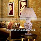 White and Gold Ceramic Lamp Table thumbnail-2