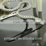 Retro Punk Attractive Curved Stretch Snake Cuff Bangle Serpentine Gold Bracelet thumbnail-4