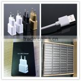 OEM black white gold logo printing paper box with micro cable 5v 1.5a eu wholesale usb wall charger for iphone