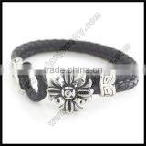 Men North Skull Bio Magnetic Leather Bracelet Quality Choice thumbnail-4