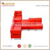 China Office Product Orange Leather Sectional Sofa thumbnail-4