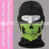 Custom Yellow Halloween Skull Outdoor Lycra Bike Full Face Mask thumbnail-2