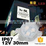 RGB Digital Super Brightness DC12V 3pcs SMD5050 Led Pixel Light 30mm CE Rohs for LED Building Lighting