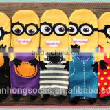 Korea socks cute cartoon character with stripes socks for woman and young girl