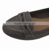 Tumbled PU Ladies Office Shoes Flat Grey Color thumbnail-3