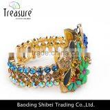 Dubai Handmade Gold Rhinestone Mosaic Ethnic Bracelet Bangle on Sale in 2016 New Year thumbnail-4