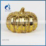 Promotional Halloween Decorative Golden Ceramic Pumpkin