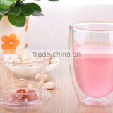 high quality double wall glass tea cup