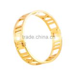 Hollow Roman Numerals Rose/Yellow Gold 316L Stainless Steel Bangle Bracelets