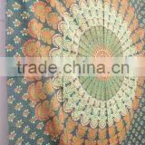 RT-632 Mandala Green Decorative Mandala Printed Tapestry Wall Throws Indian Decor Art Sanganeri Screen Print Bedspread Jaipur thumbnail-3