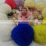 1229new Design Colourful Rabbit Fur Pom Pom Ball for Keyring and Bags thumbnail-6