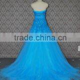 (MY0088) MARRY YOU China Factory Custom Made Ice Blue Lace Country Western Wedding Dress 2016 thumbnail-2
