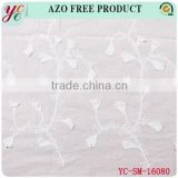 White Classical 3D Fan Pattern Fashon Design Pure Cotton Fabric Embroidery for Garment