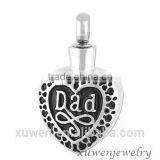 heart shaped black enamel 316l stainless steel memorial urn locket