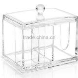 C56 Clear Acrylic Makeup Cotton Swab Box Cosmetic Organiser Display Storage thumbnail-1
