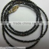 REAL BLACK DIAMONDS FACETED BEADS