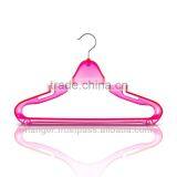 Transparent Candy Pink Plastic Hanger for Boutique Dresses Shop