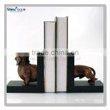 Polyresin Brass Painted Dog Bookends Decorative Bookends thumbnail-1