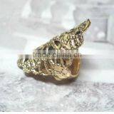 Punk Metal Carved Flower 3 Colors Retro Design Rings thumbnail-5