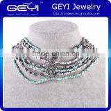 2014 Factory Wholesale New Design Pearl Necklace Folk Styles Glass Beaded Bib Necklace Folk Styles Glass Beaded Bib Necklace thumbnail-1