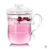 Heat Resistant New Design 360ml Borosilicate Glass Tea Cup/pot for Office With Creative Handle.in Stock. thumbnail-3