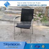 stainess steel chair, rattan wicker chair, modern garden patio sets, black stackable outdoor furniture(ssc001)