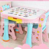 Kids Cartoon Study Table and Chair Plastic Furniture Children Writing Table Set thumbnail-2