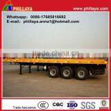 Drop Deck 3 Axle Flat Base Container Semi Trailer, 40ft Flatbed Trailer thumbnail-5