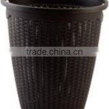 Black Round Small Portable Plastic Laundry Basket thumbnail-2