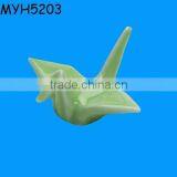 Very Elegant Green Ceramic Crane Chopstick Rest thumbnail-1