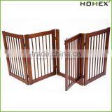 Pet Gate Dog Fence in Nature Pine Wood Homex_BSCI Factory thumbnail-1