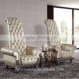 Fancy SUPER High Back Super King Living Room Decoration Leisure Chair Genuine Leather Wedding Chair Hotel Chair thumbnail-1