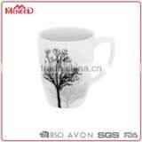 Daily Use Bulk Cheap Tree Printed Ceramic-like Unbreakable White Melamine Coffee Mug thumbnail-1