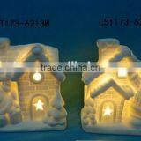 House Shaped Christmas Decoration Ceramic Christmas Light House thumbnail-2