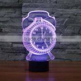 New Touch Clock 3D Night Light 7 Color Change LED Table Lamp Xmas Toy Gift thumbnail-4