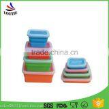 Collapsible Silicone Bento Lunch Box Heat Resistant Silicone Food Safe Stroage Box thumbnail-1