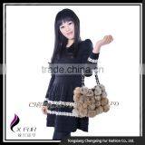 CX-H-11A Fashionable Ladies Genuine Rabbit Fur Lady Fashion Handbag thumbnail-4