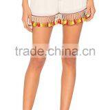 MGOO Latest Design Blank Women Chiffon Shorts Custom Your Logo Casual Shorts With Tassels thumbnail-3