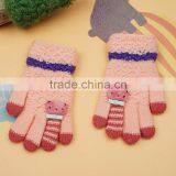 TC13026 New Design Funny Animal Pattern Winter Warm Kids Gloves High Quality Knitted Kids Gloves With Finger thumbnail-3