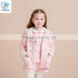 Embossed Flower Girls Boutique Clothes Kid Winter Hoodie Coat With Fleece Lining thumbnail-2