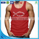China Printing Cotton Custom Gym Wholesale Mens Singlet thumbnail-1