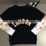 2014 NEW Black Women Crew Neck Custom Sweatshirts With Splice Sleeve thumbnail-1