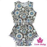 2LLY-090 Lovebaby Punjabi Suits Online Printed Pattern Sleeveless Pom Pom Romper thumbnail-3