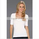 Cheap Bulk Plain no Brand White Cotton T-shirt thumbnail-1